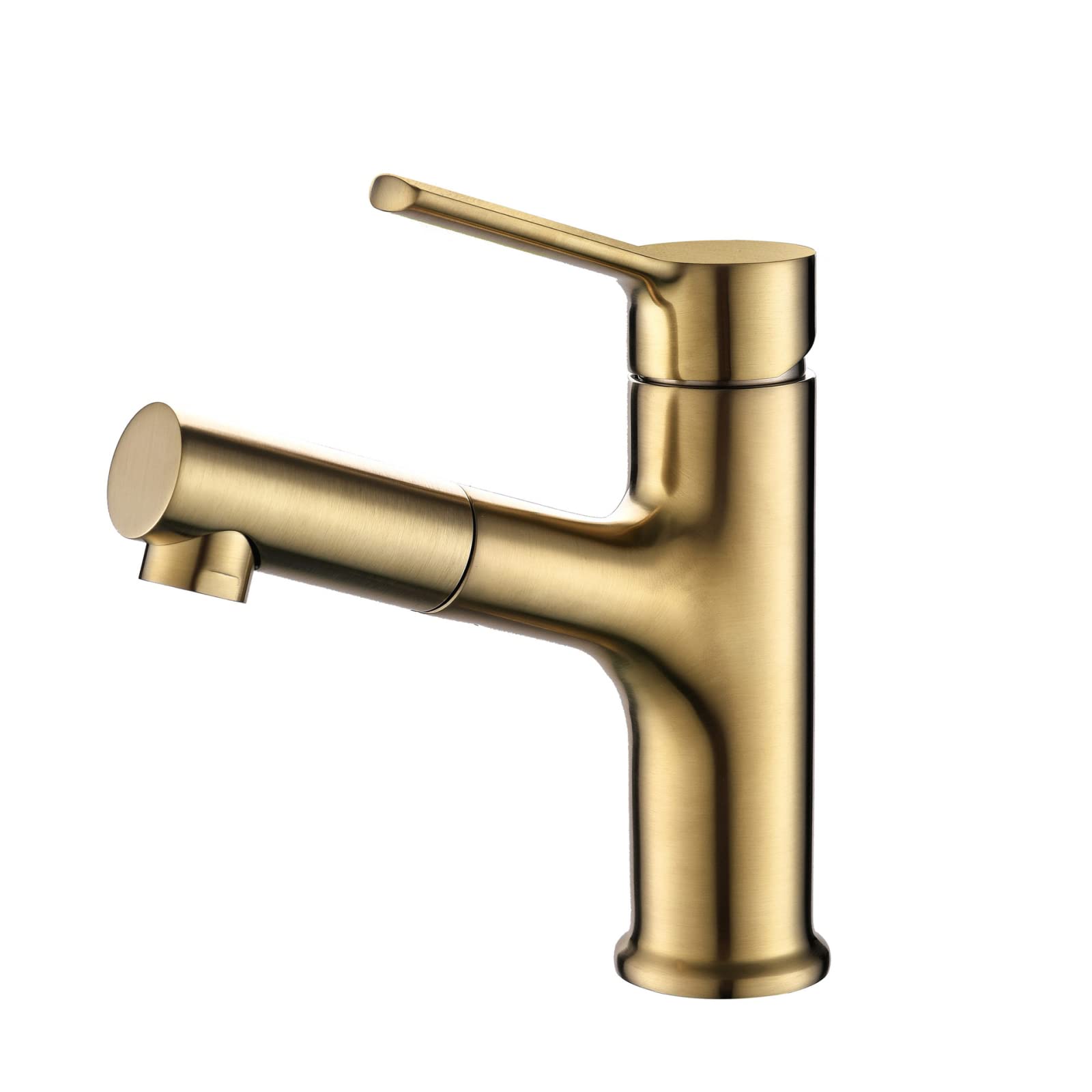 Mitigeur de lavabo à tirette rétractable noir et chrome pour eau chaude et froide monotrou