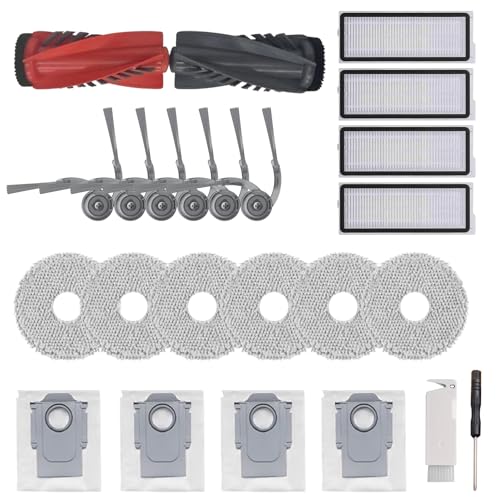Roborock Qrevo Edge/Qrevo Curv���{�b�g�|���@�ɑΉ���������p�A�N�Z�T���[�L�b�g�B���C���u���V1�{�A�T�C�h�u���V6�{�AHEPA�t�B���^�[4�A���b�v�p�b�h6�A�_�X�g�o�b�O4�t���B