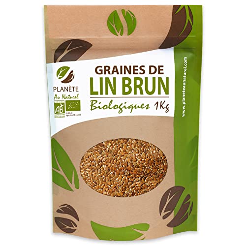 Planète au Naturel Graines de Lin Brun Biologiques - 1kg...