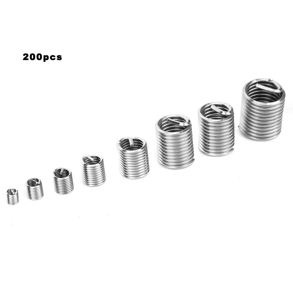 M3 Thread Repair Kit, Thread Inserts Thread Repairing 304 Stainless Steel Thread Insert 200pcs Screw Repair Tool M3 Inner Thread Insert Assorted Set