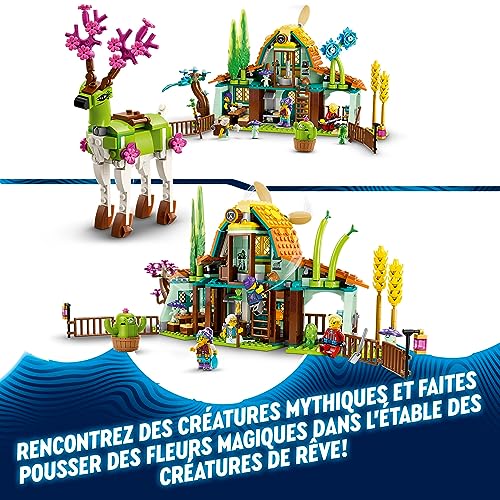 LEGO DREAMZzz 2-en-1 L’Écurie des Créatures des Rêves, Jouet de Ferme Fantastique avec Figurine de Cerf, Inclut 4 Minifigurines de la Série TV, Jeu d'animaux pour Enfants, Filles, Garçons 71459