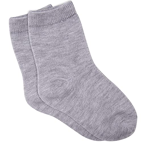 Duufin 18 Paar Kleinkinder Crew-Socken Kleine Kids Socken Kindersocken Solid Crew Socken Kinder Jungen Mädchen, Schwarz Weiß Grau, 2–4 Jahre