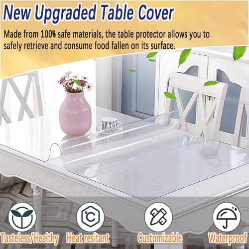 Protection table PVC transparent 120x230 bureau et salon