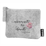 Porte Monnaie en Feutrine Motif Maman trop Chouette Personnalisable