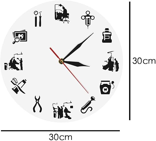 Miniatura 4 de Moderno reloj de pared silencioso sin tictac clínica dental oficina signo decoración endodoncista reloj reloj dentistas regalo