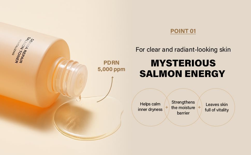 Salmon PDRN Repair Toner 200ml - Skin Regeneration & Brightening - Anti-Aging Moisturizing Toner with PDRN, Niacinamide, Adenosine - K-Beauty Facial Essence for Sensitive Skin - Image 3