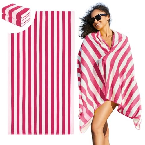 ROYAL MATRIX Oversized Beach Towel Cabana Striped 35"x70" Extra Large