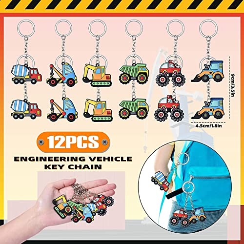 Golray 60Pcs Construction Birthday Party Supplies Favors For Kids Boy With Worker Hat,Non-Woven Bags, Construction Truck, Tattoo, Keychain, Gift Goddie Bag Fillers Construction Decoration Party Favors #TOP3