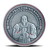 Christian Warrior Challenge Coin - The Knight Templar Coin Red Cross Religious Collection Coin