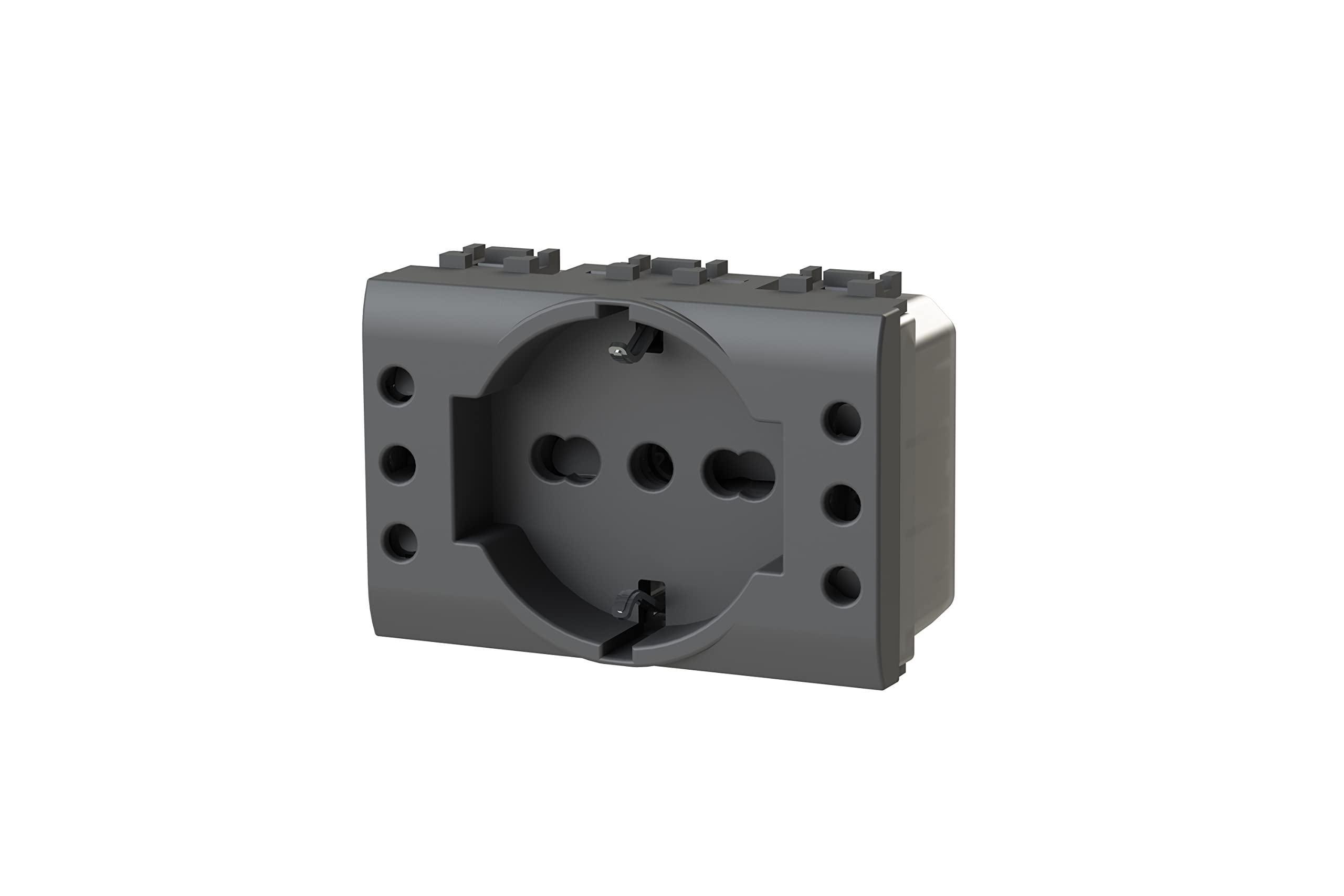 Prise encastrée P503 4Box compatible Bticino LivingLight Anthracite