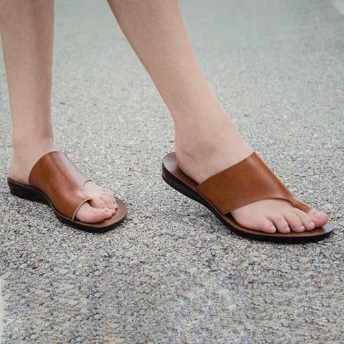 Image of Aerosoft Flat Sandals For Women - Walking Summer Vacation Essentials Ladies Flip Flops - Comfortable Sandals For Women - Casual Outdoor Fashion Dressy Non Slip Footwear