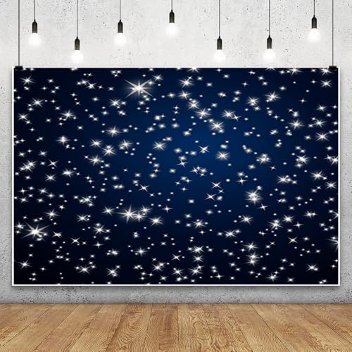 Laeacco 10x8ft Starry Night Sky Photography Backdrop Shining Twinkle Stars