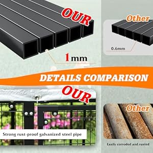 8x4x6 Ft Large Dog Kennel Playpen Outdoor – Heavy Duty Welded Wire Steel Dog Run Enclosure Cage with UV-Resistant Roof and Secure Lock for Chicken, Rabbit, Fox in Yard – Outside Pet House