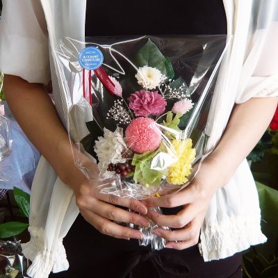 Amazon｜プリザーブドフラワー/お供え花 ポンポン菊 仏花 (パープル