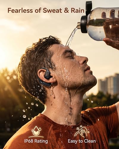 Image of Gen 2 Open Ear Headphones - True Bone Conduction Wireless Earphones, Bluetooth 6.0, Tuned for Audio, Fit for Running, Yoga, Up to 60H Playtime with Case, IP68