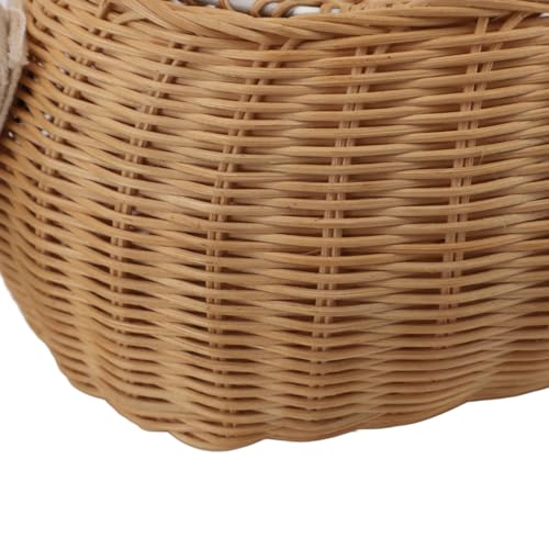 Cesta para bicicleta para niños de ratán duradera con tapa para manillar infantil 7