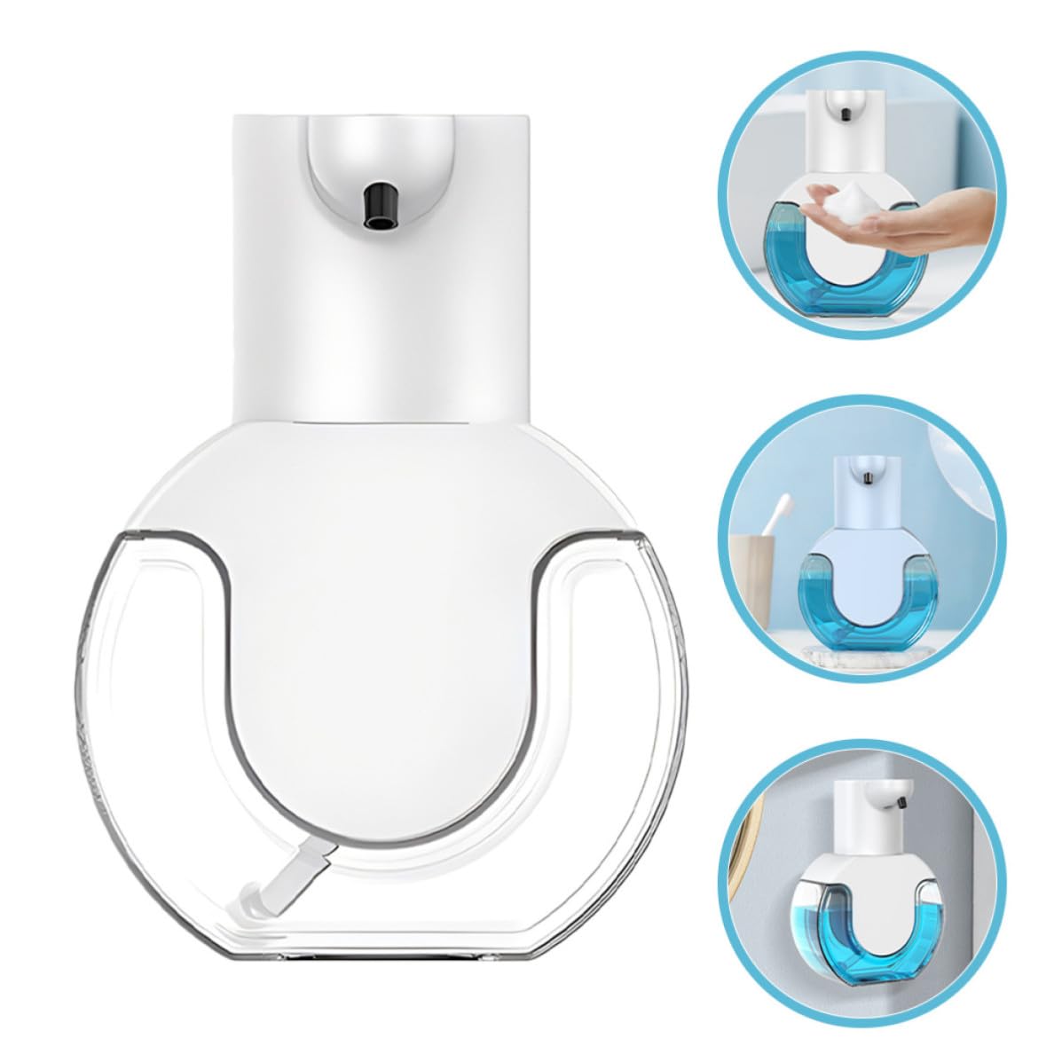 Distributore Automatico di Sapone 430ml Bianco Abs per Casa | Sensore Infrarosso senza Contatto, 4 Livelli Regolabili, Dc-5v 1.5w Ipx5