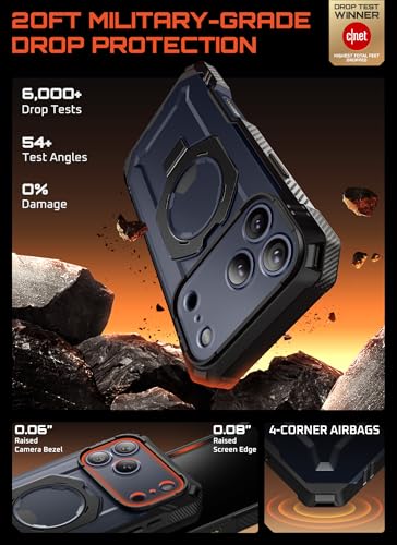 SUPCASE for iPhone 17 Pro Max Case (UBGrip Pro), [Built-in Tempered Glass Screen Protector & Stand] [Camera Control Cover] [Compatible with MagSafe] Full Body Heavy Duty Magnetic Phone Case, Black - Image 3