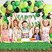 Calmi Pixel Miner Birthday Party Supplies as the Game 121 PCS Balloon Garland Kit with 1 Table Cover and 1 Happy Birthday Banner Green Black Brown Balloons for Theme Pixel Mining Party