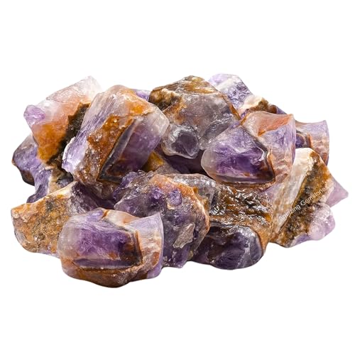 Image of Amazing Gemstone Amethyst Chevron Raw Crystals and Healing Stones, Natural Rocks for Tumbling - DIY Raw Stones and Crystals, 2 Pieces