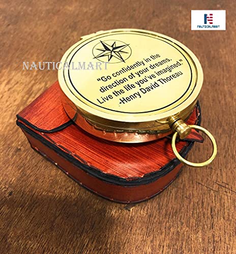 Brújula de Bolsillo de Latón con Estuche de Cuero miniatura 6