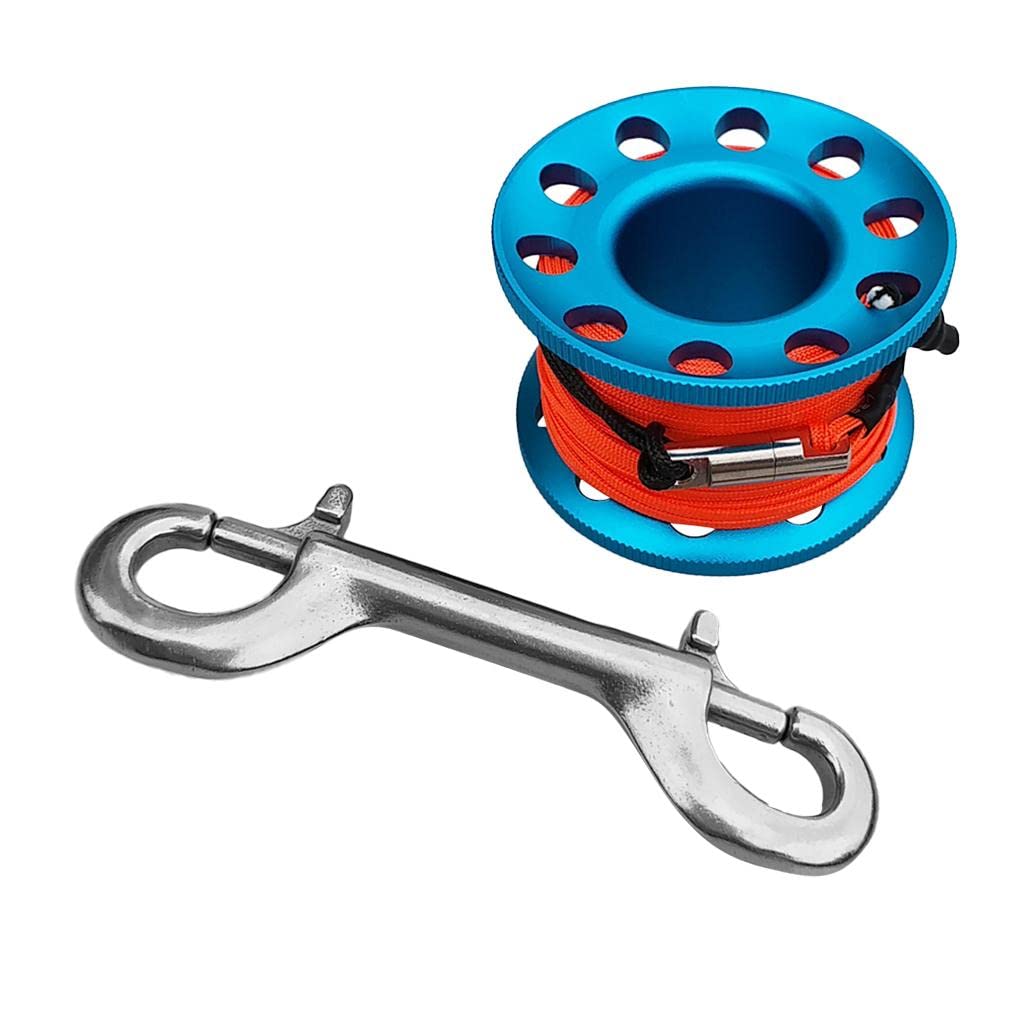 Bobine de Dévidoir Plongée sous-Marine Diving Spool Bobine de Ligne de Plongée 15m - Bleu, 15m