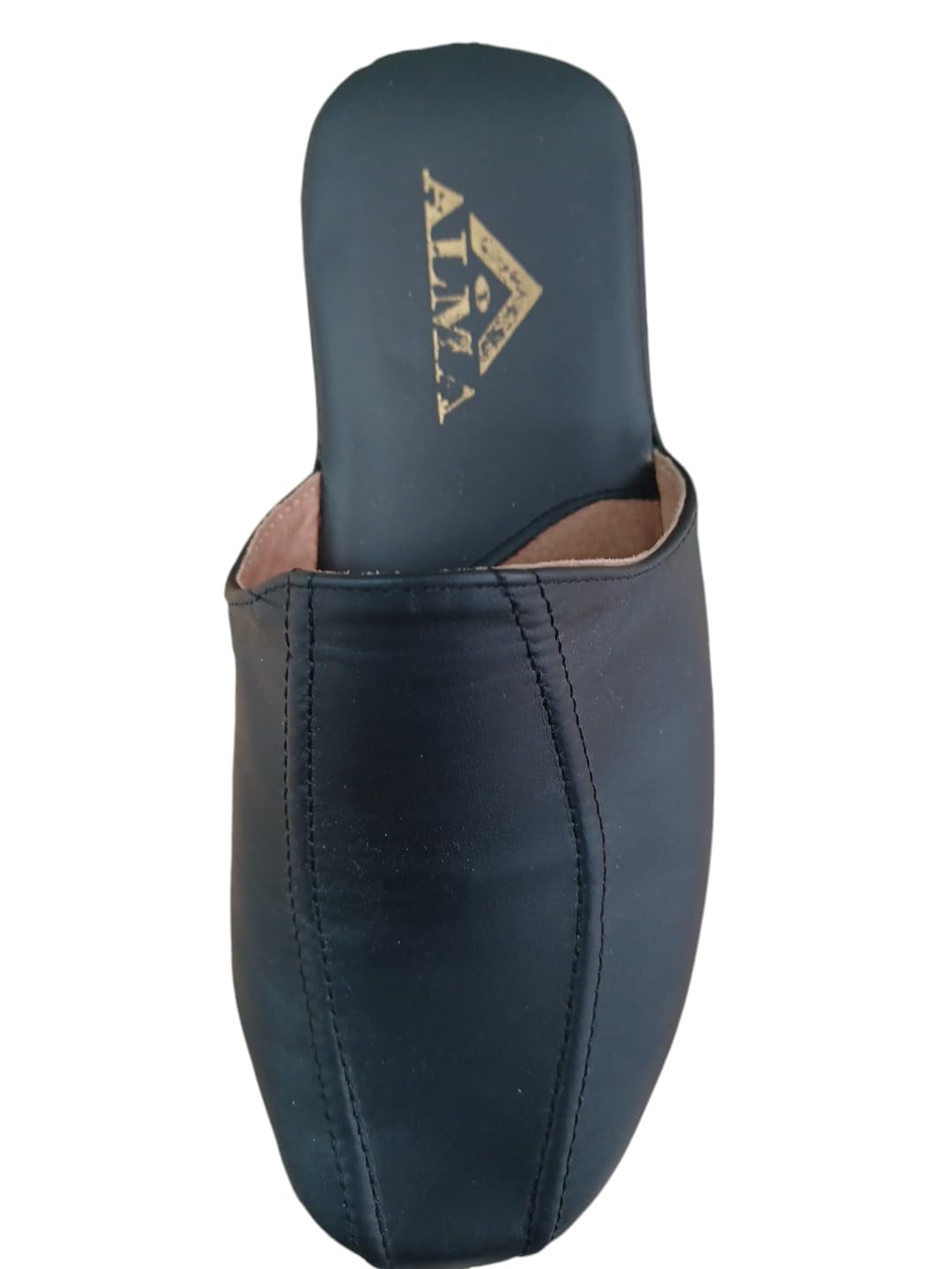 Generico Ciabatte da uomo classiche in vera pelle esterno e interno Alma Made in Italy cucite suola in pelle scamosciata