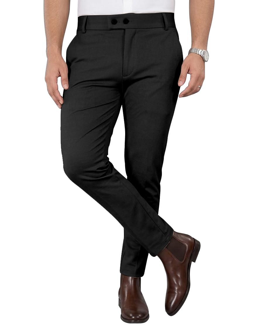 Men's Stretchable Stretchable Formal Pant Trousers | Stylish Slim Fit Men's Wear Trousers for Office or Party | Polycotton Knitted Fabric