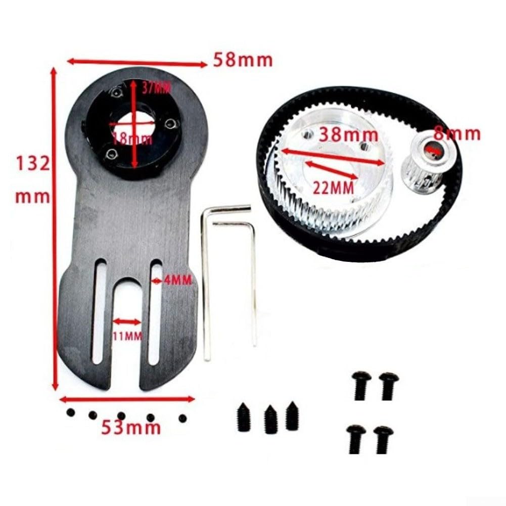 Kit de skateboard, 1800 kW électrique Longboard Support de montage moteur Courroies d'engrenage Ceinture 270 mm Accessoires de montage