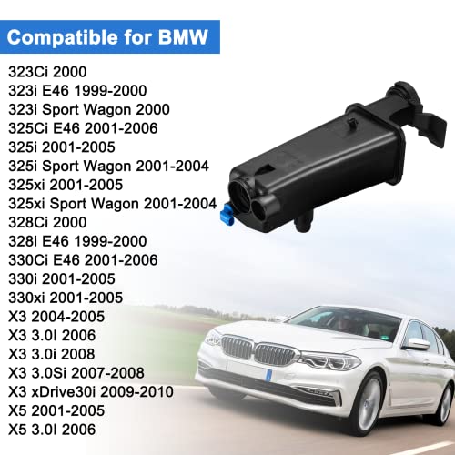 Bdfhyk Coolant Recovery Kits Reservoir Tank With Sensor/Cap,Replacement For Bmw E46 320I 323I 323Ci 325I 325Ci 325Xi 328I 328Ci 330I 330Ci 330Xi 1999 2000 2001 2002 2003 2004 2005 2006 #TOP4