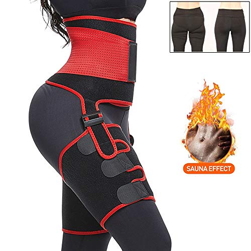 HJHY@ Thigh Trimmer for Women Weight Loss,3 in 1 Waist Thigh Trimmer and Butt Lifter Plus Size Small,Sweat Band Waist Trainer for Women Waist Trimmer Weight Loss Workout FitnessRed-XXL/3XL