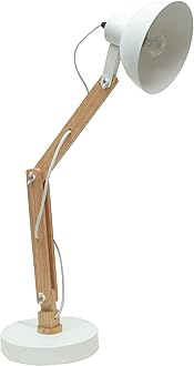 Homesake® Lamp, Table Lamp, Study Lamps, Home Decor Items, Lamp for Living Room, Light Lamps, Desk Lamp, Table Lamps for Bedroom, Room Decor, Swing Arm - (Wood Metal, White)