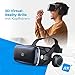 NK 3D VR Brille - Smartphone, Intelligente, Audio für Smartphone, 11,9 cm (4,7 Zoll) - 6,53 Zoll, Blickwinkel 90 - 100 Grad, 360º, Objektiv, Verstellbarer Pupille (Schwarz)