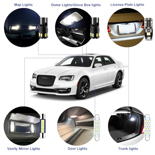 Kit de 17 Lámparas LED Blanco Frío para Chrysler 300 2011-2021 miniatura 3