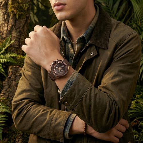 Image of Fastrack Wild Chameleons Back Inspired Bezel with Hue Brown Dial Brown Silicon Strap Watch for Men - 3337KP02
