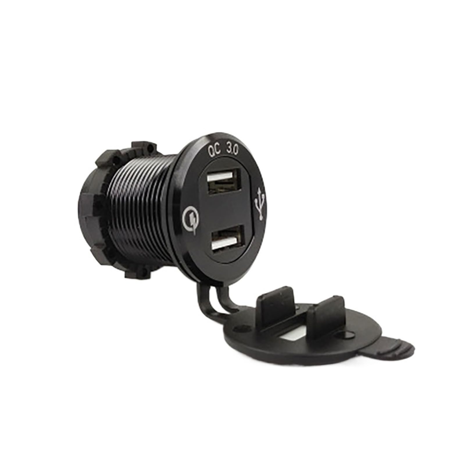 Samochód Motocykl Ładowarka samochodowa USB Miernik napięcia Wyświetlacz woltomierza Inteligentna szybka ładowarka Telefon komórkowy Ładowanie samochodu Cheerfully (Color : Noir)