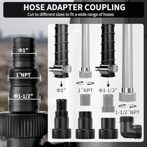 LANCHEZ Sump Pump 3/4 HP 4450 GPH Submersible Water Pump Thermoplastic Portable Utility Pump High Flow Water Removal for Swimming Pool Garden Pond Basement Window Wells with 25ft Long Power Cord