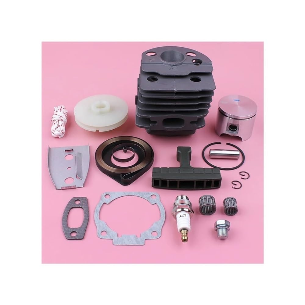 Kit de pistón de Cilindro de 46 mm, polea de Arranque de Retroceso, Mango de Resorte, Cuerda de Agarre, Piezas de Repuesto for Motosierra 55 51