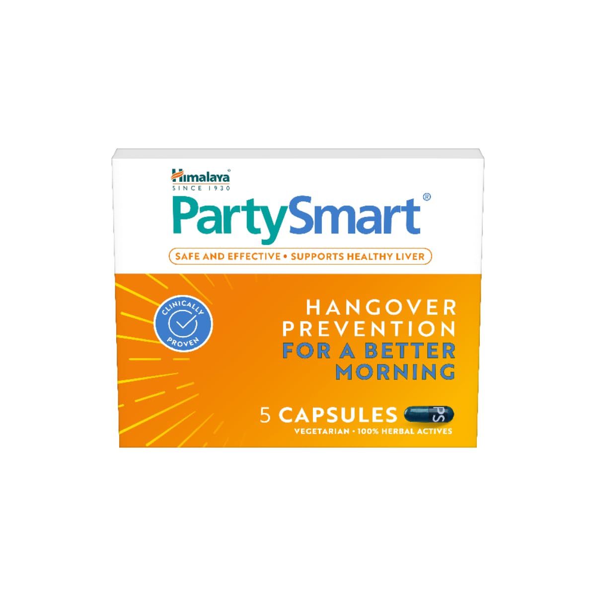 PartySmart | Single Capsule | 10s Pack | Hangover Prevention for Better Morning | Supports Liver | Herbal Solution, Safe, Effective & Clinically Proven