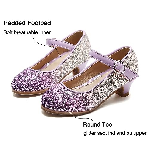 Image of THEE BRON Girls Low Heel Dress Shoes Mary Jane Party Wedding Flower Girl Pumps