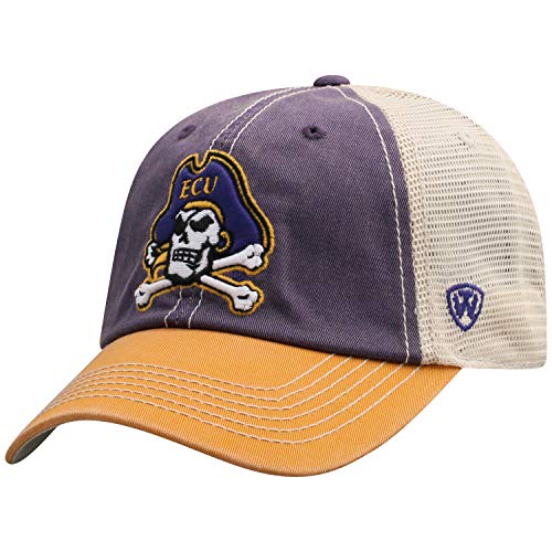 Top of the World East Carolina Pirates Men's Relaxed Fit Adjustable Mesh Offroad Hat Team Color Icon, Adjustable