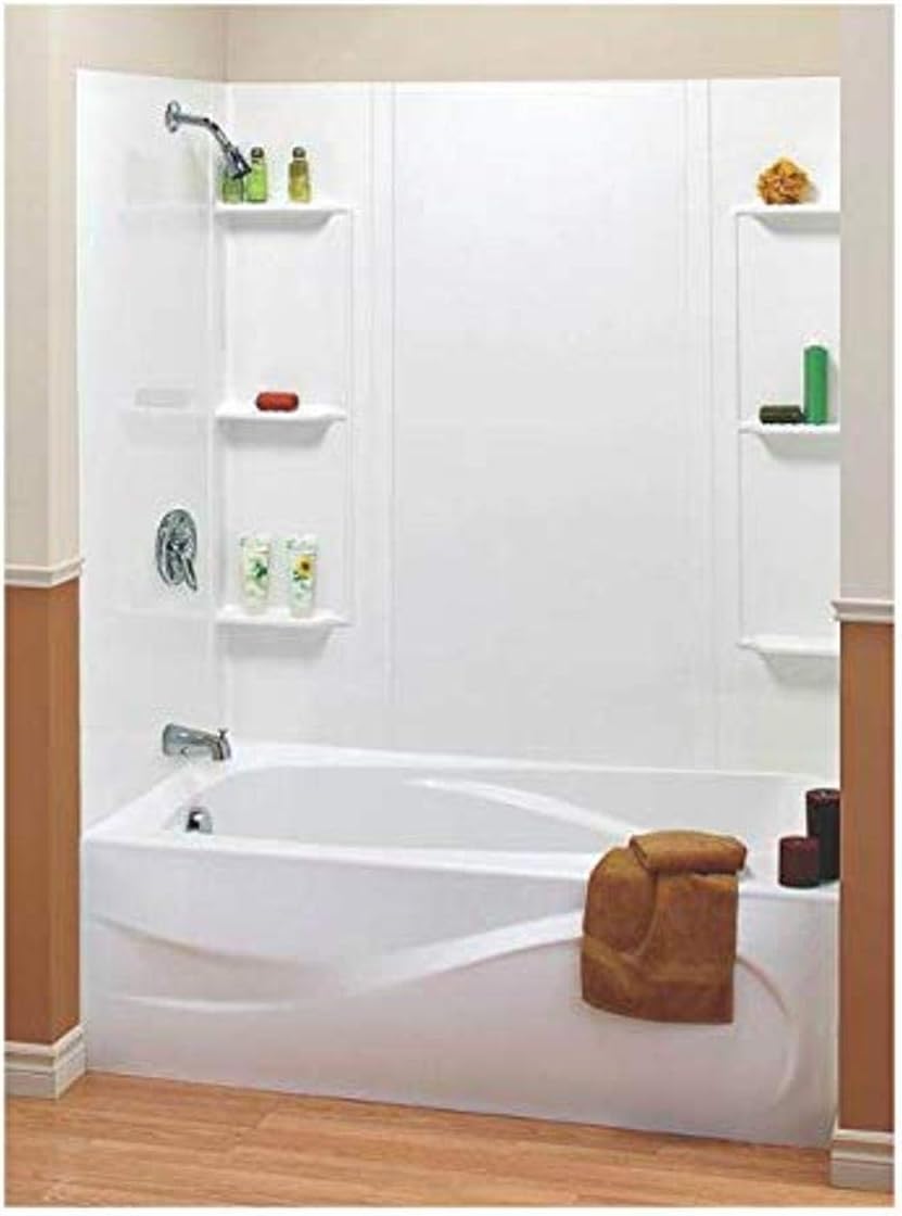 Maax 101604-000-129 5-Piece Bathtub Wall Kit, 48-60 in L X 31 in W X 59 in H, Polystyrene, White