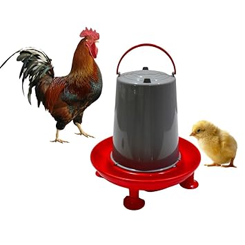 TAIYO PLUSS DISCOVERY? Poultry Water Feeder, Size: (24X16 cm) (LXH), Automatic Hen & Chicken Poultry Water Feeder and All Other Types of Birds (1.5L Capacity) (RED)