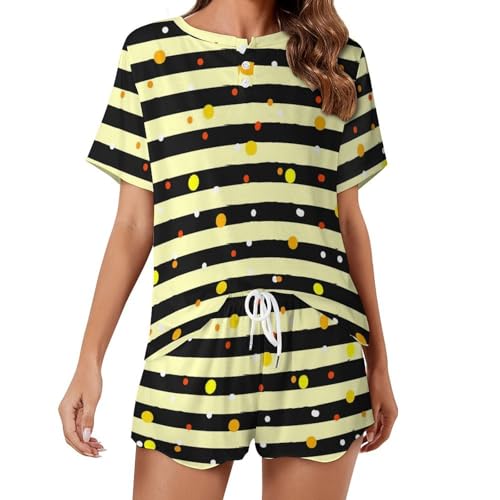 Ensemble de pyjama pour femme vêtement de nuit ete anti-chaleur à motifs