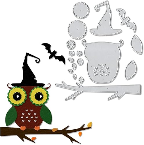 Miniatura 6 de Troqueles de corte de metal para decoración de tarjetas y decoraciones de Halloween, escoba de Halloween, calabazas troqueladas, plantillas de