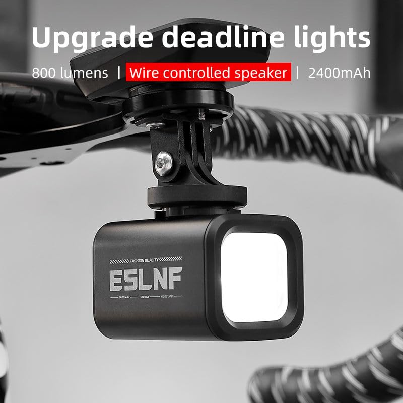 Image of 800 Lumens Bicycle Headlight with Cutoff Beam & Remote Control, USB Rechargeable Bike Light, Waterproof Aluminum Alloy Front Light with Horn, Long Range Night Riding Safety Light