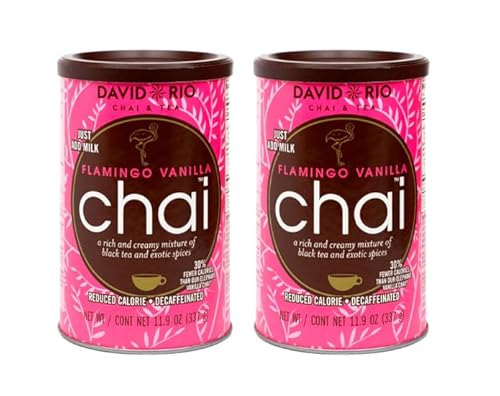 David Rio Chai Vanille, Flamingo Vanilla, 14 Ounce / 337g - instantánea té Chai, Pack 2 unidades