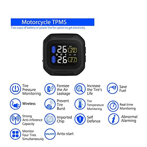 Onewell TPMS Waterproof Lightning-Proof General Wireless Motorcycle Tire Pressure Monitoring System for Two-Wheeled Motorcycle