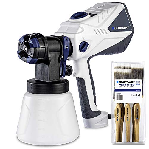 Blaupunkt Paint Spray Gun PG4000 – High Power 600W Electric Motor – Adjustable Power and Spray Pattern - 100din - 1200ml/min – 1.2L Tank