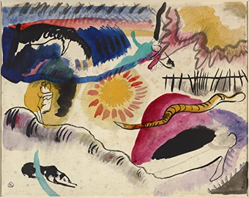 Toile Modern Peinture Kandinsky Jardin sans amour Idée Déco Salon 60x90cm